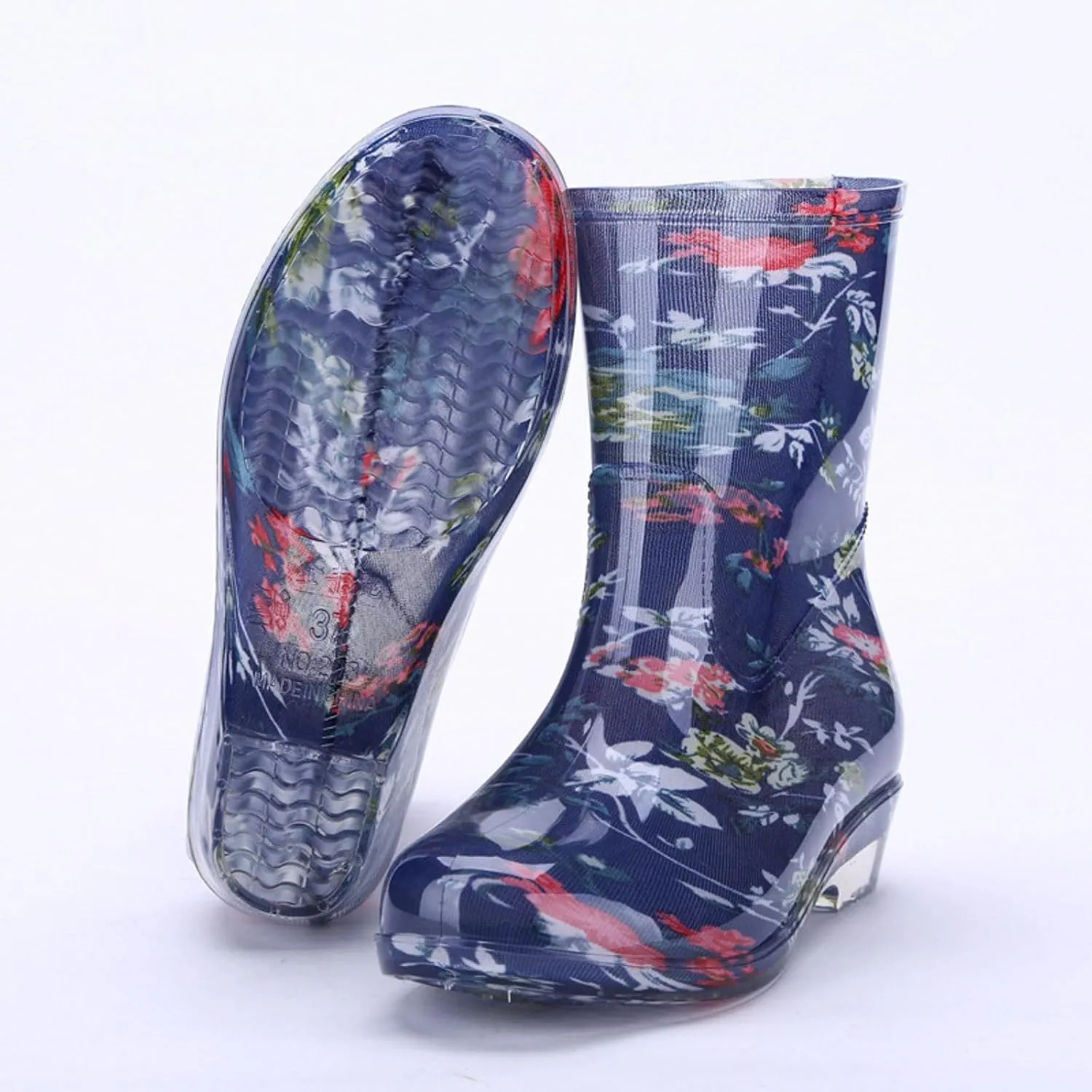 Womens Rubber Boots Womens Rain Boots for Boating Fishing Gardening Farming Slip on Comfort Rain Shoes