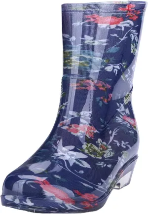 Womens Rubber Boots Womens Rain Boots for Boating Fishing Gardening Farming Slip on Comfort Rain Shoes