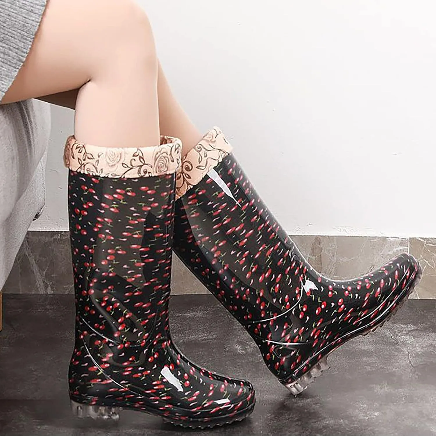 Womens Rubber Boots Womens Rain Boots Lightweight for Boating Fishing Gardening Farming Unisex Rain Shoes