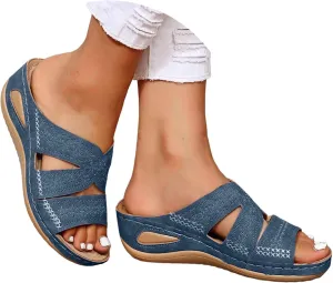 Women's Sandals 2024, Summer Wedge Yoga Mat Walking Orthopedic Sandals with Plantar Fasciitis Arch Support Sandals