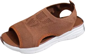 Women's Sandals Arch Support Wedge Sandals Orthopedic Walking Sandals Summer Open Toe Ankle Strap Shoes