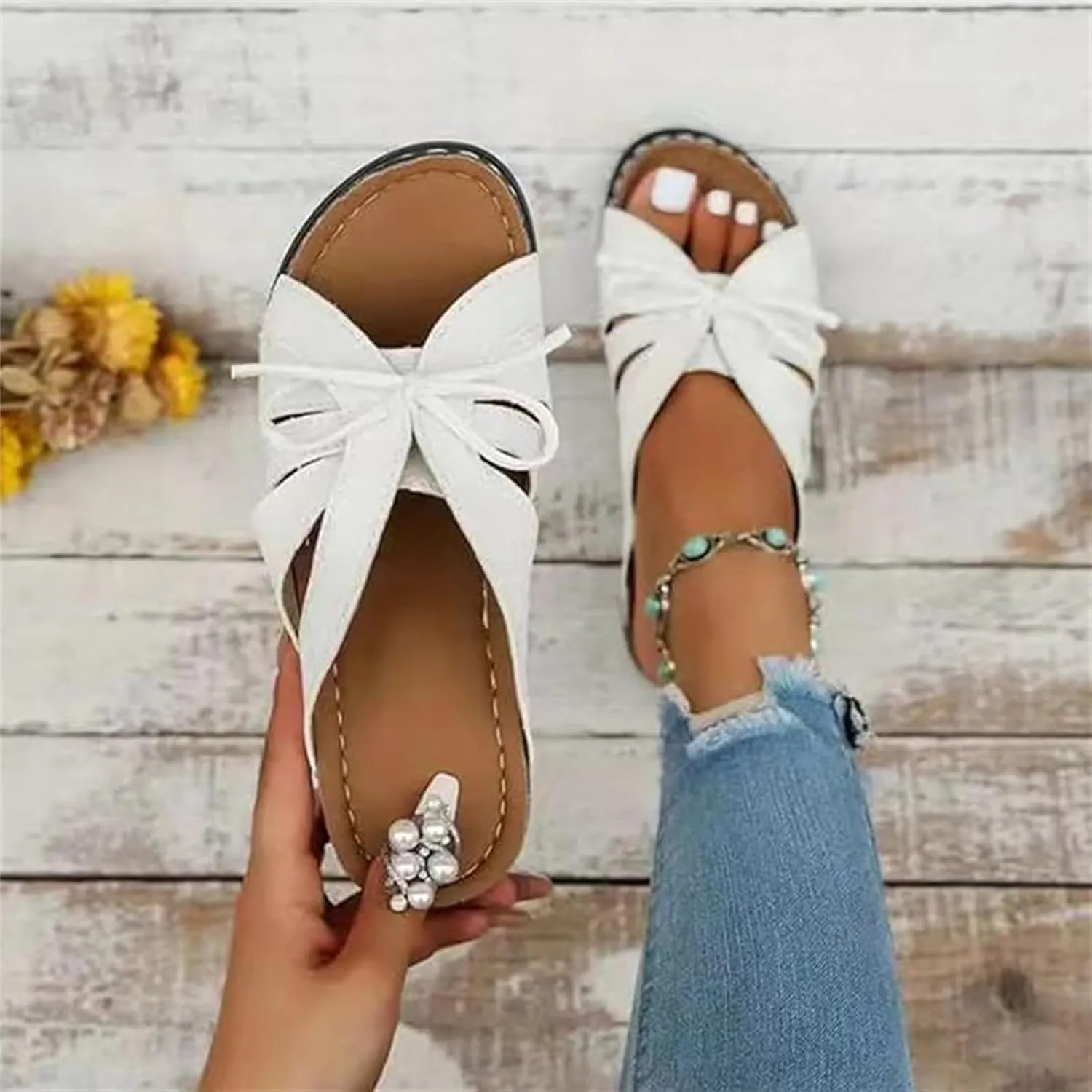 Women's Sandals Comfortable Cute Orthotic Flips Flops Arch Support for Flat feet Walking Beach Orthopedic Slippers Slides