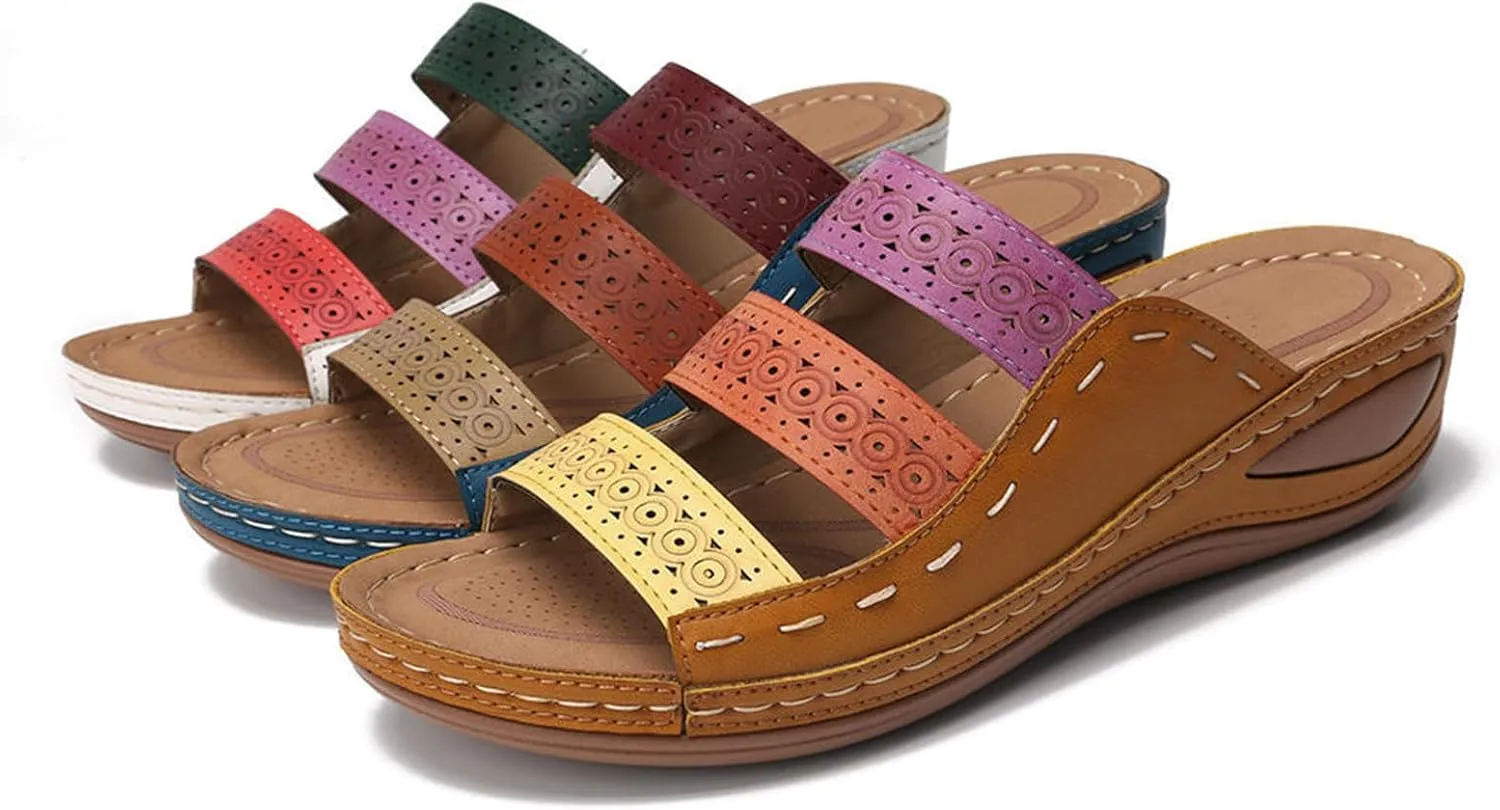 Womens Sandals Comfortable Support Orthotic Flips Flops Flat feet Orthopedic Slippers Slides Plantar Fasciitis Walking Shoes