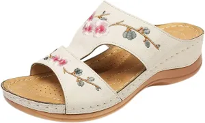 Women's Sandals Dressy Summer Flat Flip Flops Comfortable Wedge Sandals Orthopedic Slippers Arch Support Summer Casual Open Toe Slip-on Slipper Flower Hollow Platform Slides Flip Flops 2025