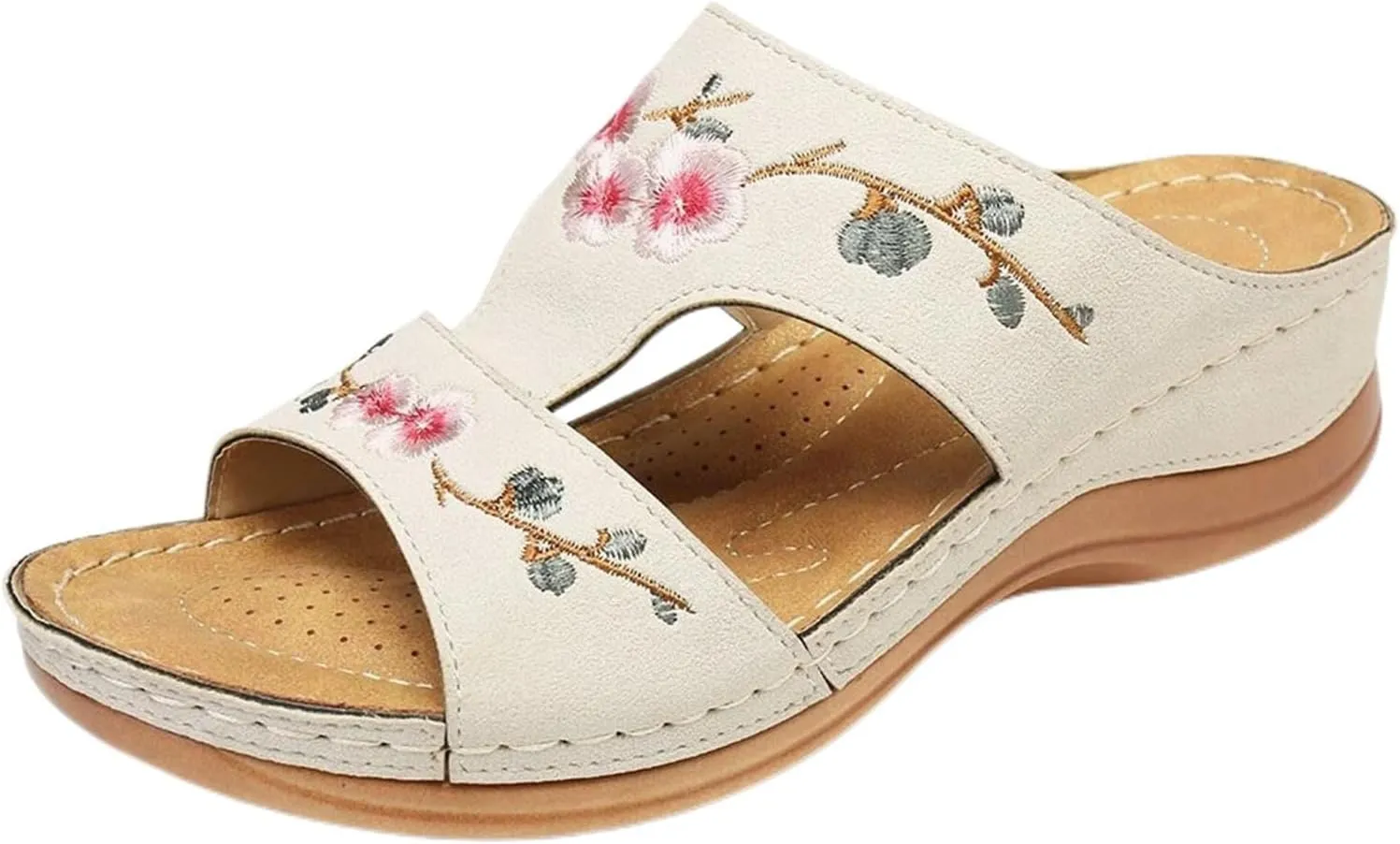 Women's Sandals Dressy Summer Flat Flip Flops Comfortable Wedge Sandals Orthopedic Slippers Arch Support Summer Casual Open Toe Slip-on Slipper Flower Hollow Platform Slides Flip Flops 2025