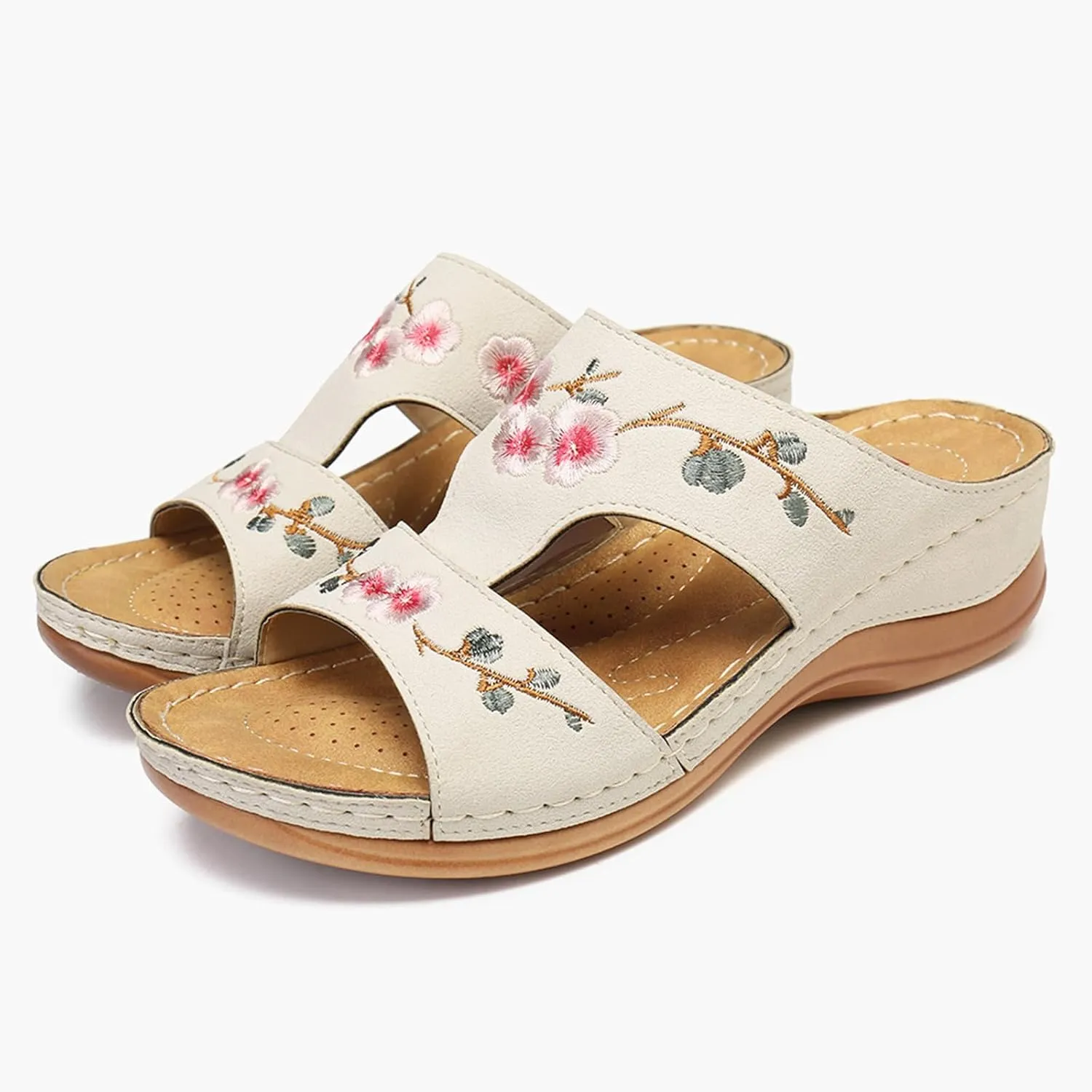 Women's Sandals Dressy Summer Flat Flip Flops Comfortable Wedge Sandals Orthopedic Slippers Arch Support Summer Casual Open Toe Slip-on Slipper Flower Hollow Platform Slides Flip Flops 2025