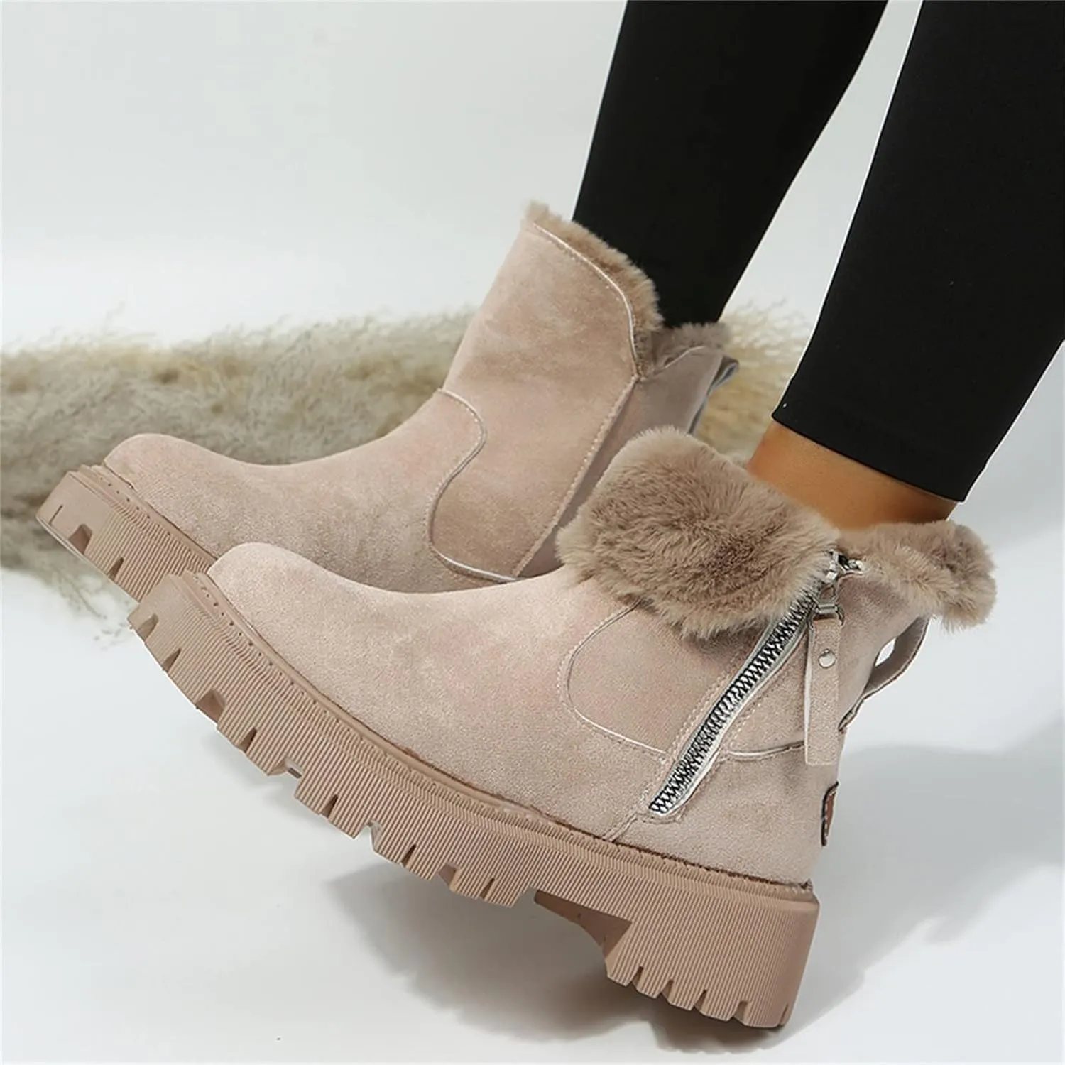 Women's Snow Boots Wide Calf Women Snow Boots Size 8 Boots Women Winter Waterproof Walking Boots Women Comfort Waterproof Womens Winter Boots Waterproof 9.5
