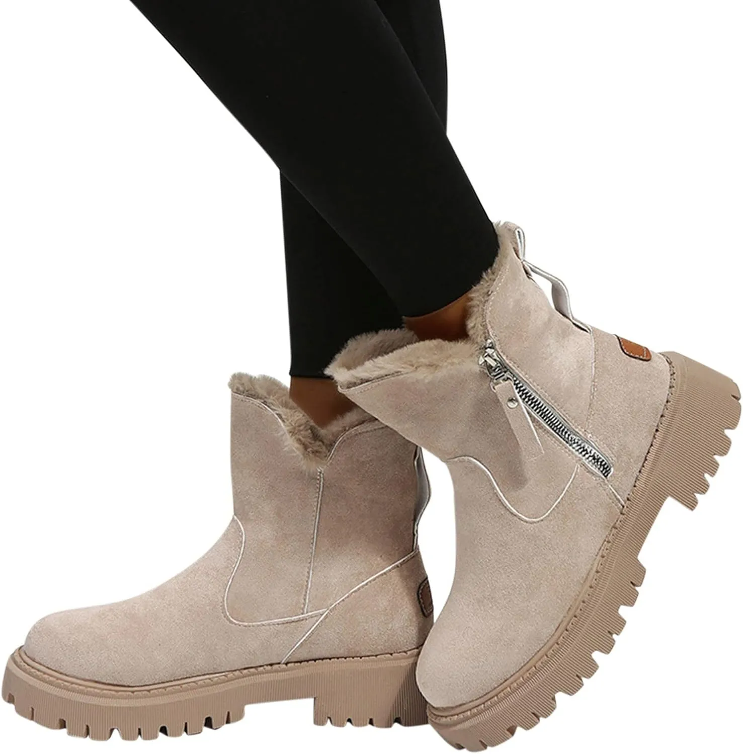Women's Snow Boots Wide Calf Women Snow Boots Size 8 Boots Women Winter Waterproof Walking Boots Women Comfort Waterproof Womens Winter Boots Waterproof 9.5