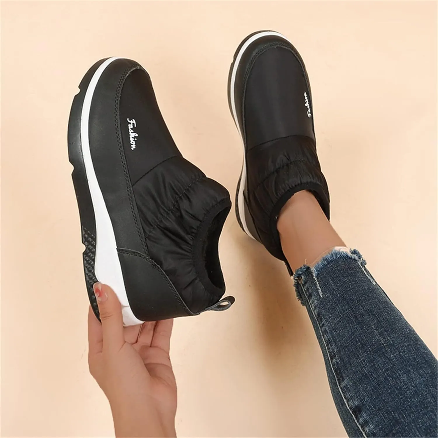 Women's Snow Boots Wide Calf Women Snow Boots Size 8 Boots Women Winter Waterproof Walking Boots Women Comfort Waterproof Womens Winter Boots Waterproof 9.5