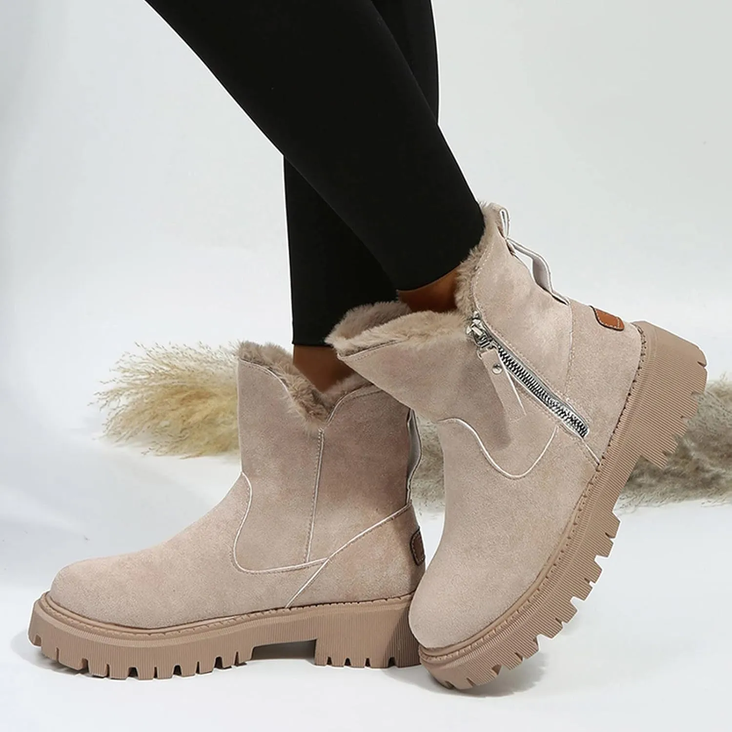 Women's Snow Boots Wide Calf Women Snow Boots Size 8 Boots Women Winter Waterproof Walking Boots Women Comfort Waterproof Womens Winter Boots Waterproof 9.5