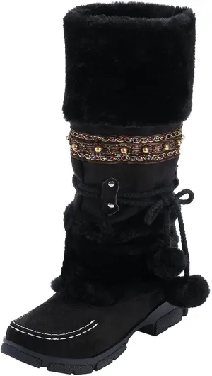 Women's Snow Boots Wide Calf Women Snow Boots Size 8 Boots Women Winter Waterproof Walking Boots Women Comfort Waterproof Womens Winter Boots Waterproof 9.5