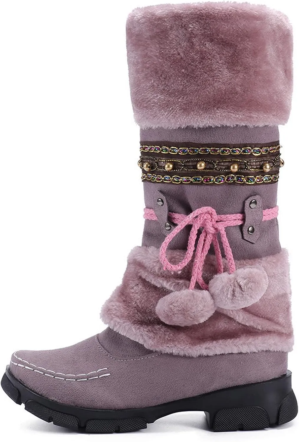 Women's Snow Boots Wide Calf Women Snow Boots Size 8 Boots Women Winter Waterproof Walking Boots Women Comfort Waterproof Womens Winter Boots Waterproof 9.5