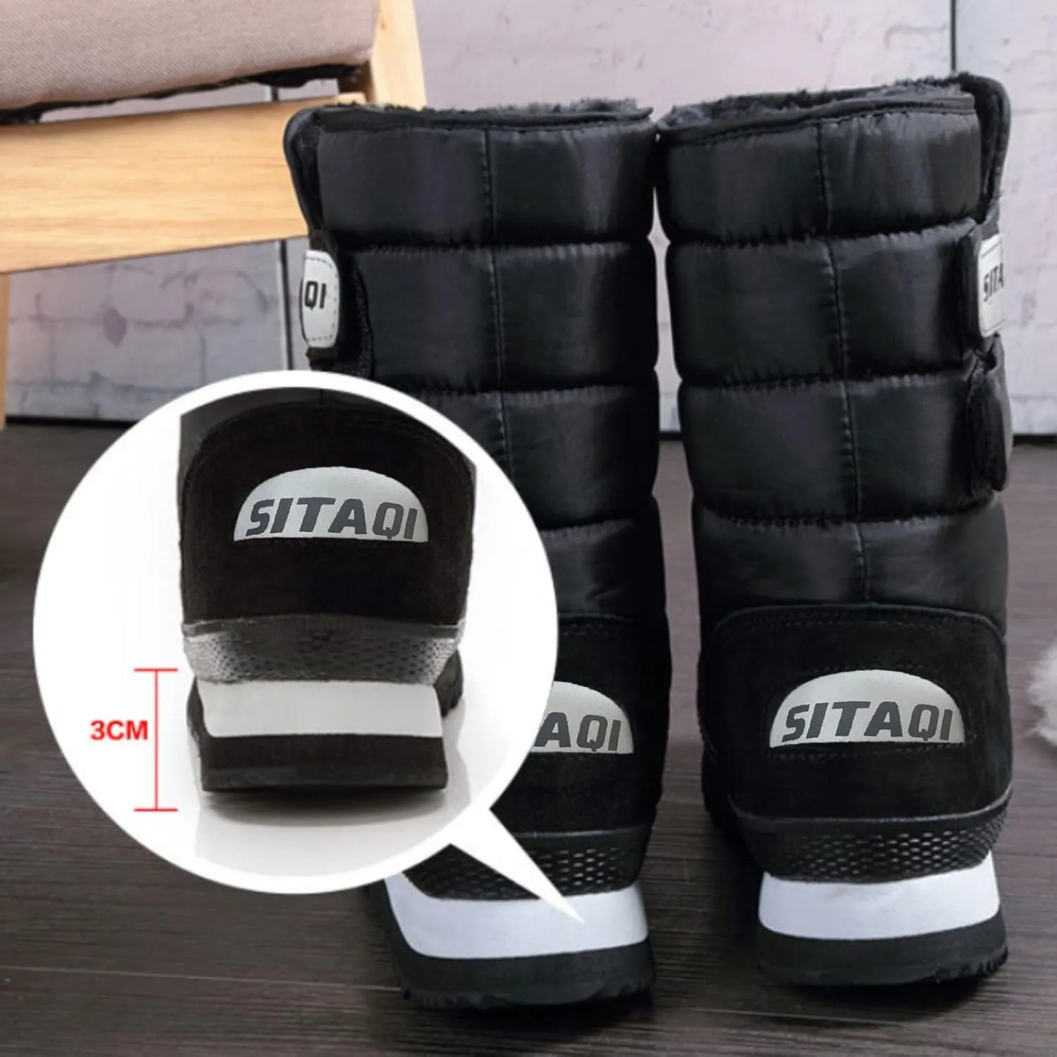 Women's Walking Snow Boots Waterproof Insulated Women Snow Boots Wide Width Winter Waterproof Boots Snow Boots Waterproof Calf Botas De Trabajo Impermeables Y Antideslizantes Para Mujer