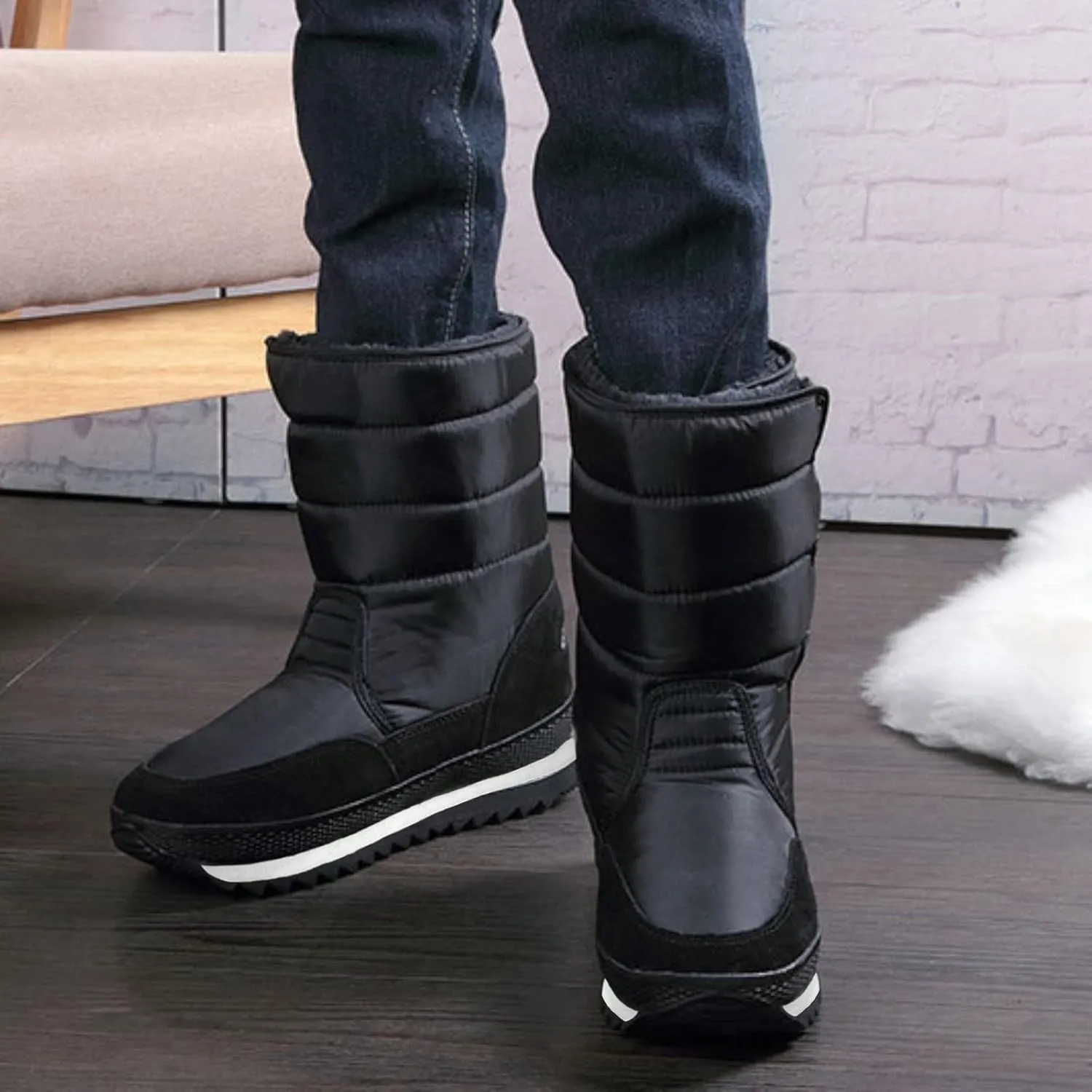 Women's Walking Snow Boots Waterproof Insulated Women Snow Boots Wide Width Winter Waterproof Boots Snow Boots Waterproof Calf Botas De Trabajo Impermeables Y Antideslizantes Para Mujer