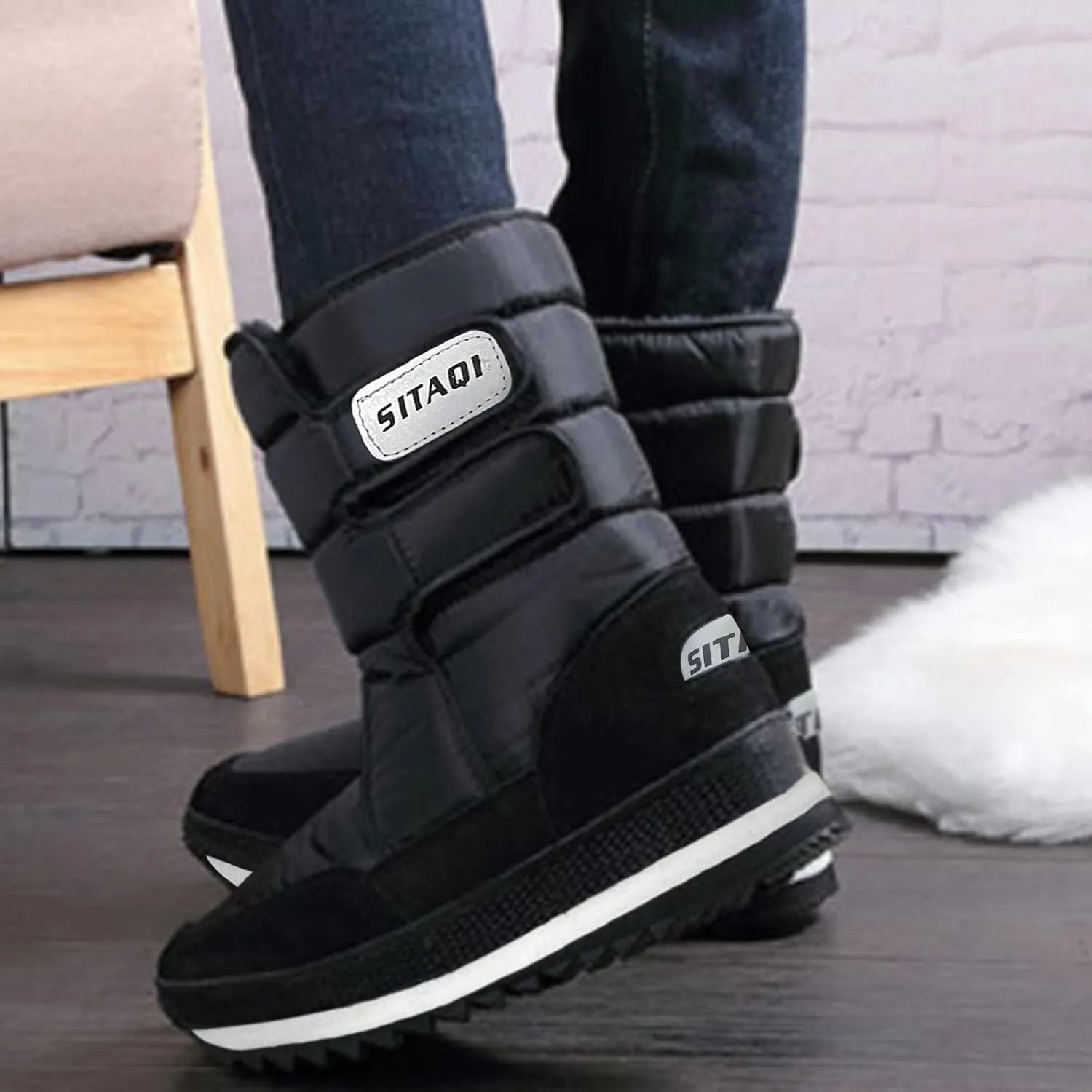 Women's Walking Snow Boots Waterproof Insulated Women Snow Boots Wide Width Winter Waterproof Boots Snow Boots Waterproof Calf Botas De Trabajo Impermeables Y Antideslizantes Para Mujer