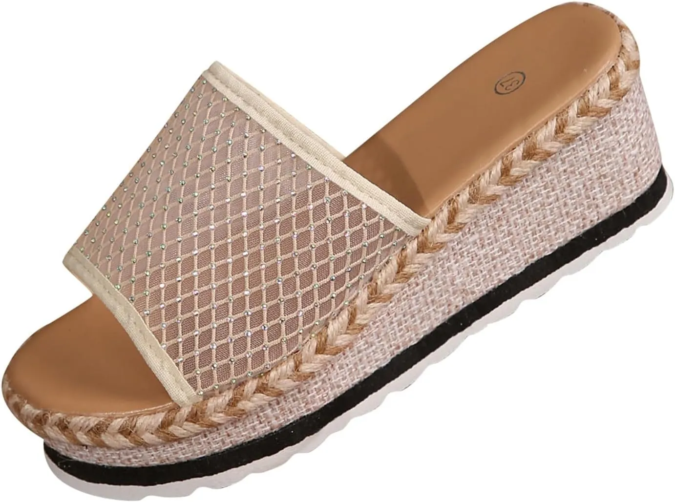 Womens Wedge Sandals Flower Low Heel Wedge Sandals Summer Comfortable Beach Casual Slip On Slide Shoes