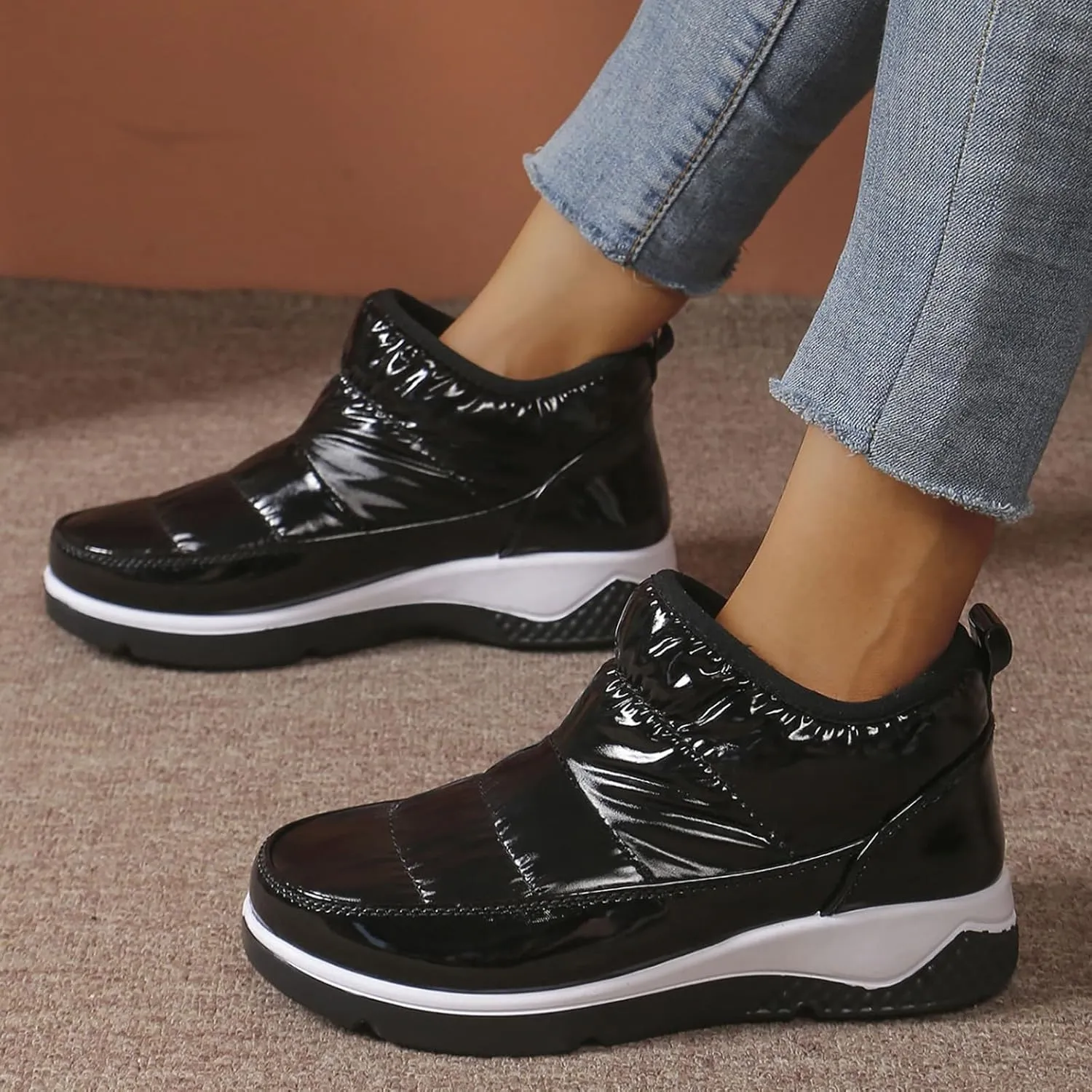 Women's Wide Width Ankle Snow Boots Women's Winter Boots Snow Boots for Women Waterproof Winter Boots for Women