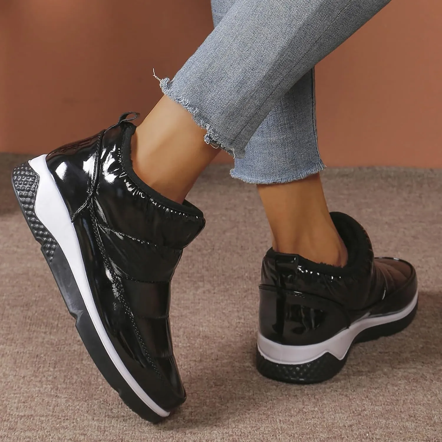Women's Wide Width Ankle Snow Boots Women's Winter Boots Snow Boots for Women Waterproof Winter Boots for Women