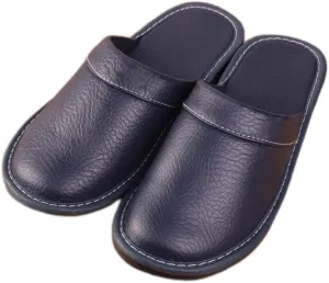 XUEMML Leather Slippers Women Indoor Outdoor??leather Sandals Closed Toes??Couple's Home Indoor Breathable Non-slip Slippers Women