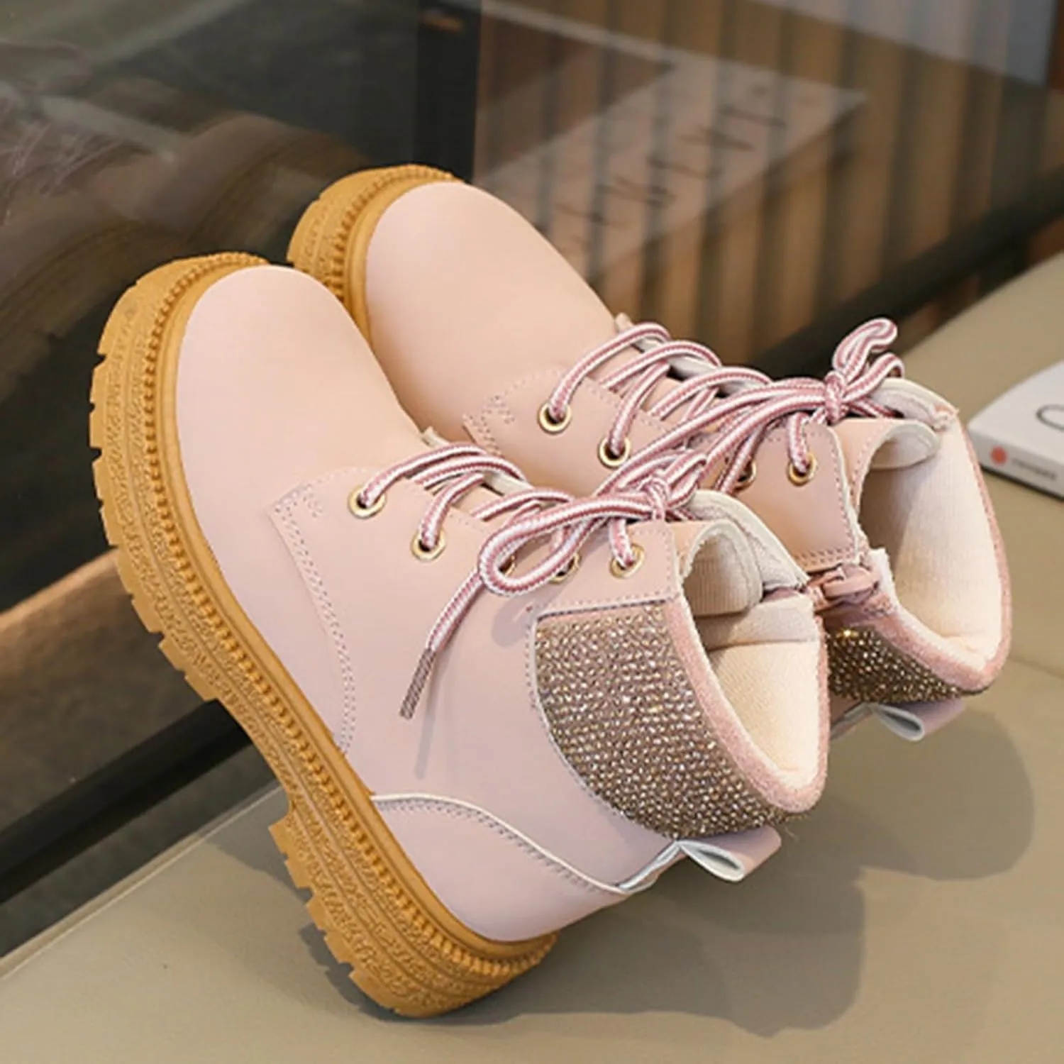 Yanzhenglip Girls' Anti Slip Boots for Middle and Large Children Fashionable Anti Slip Soft Soled Size 9 Toddler Shoes Girls Boots