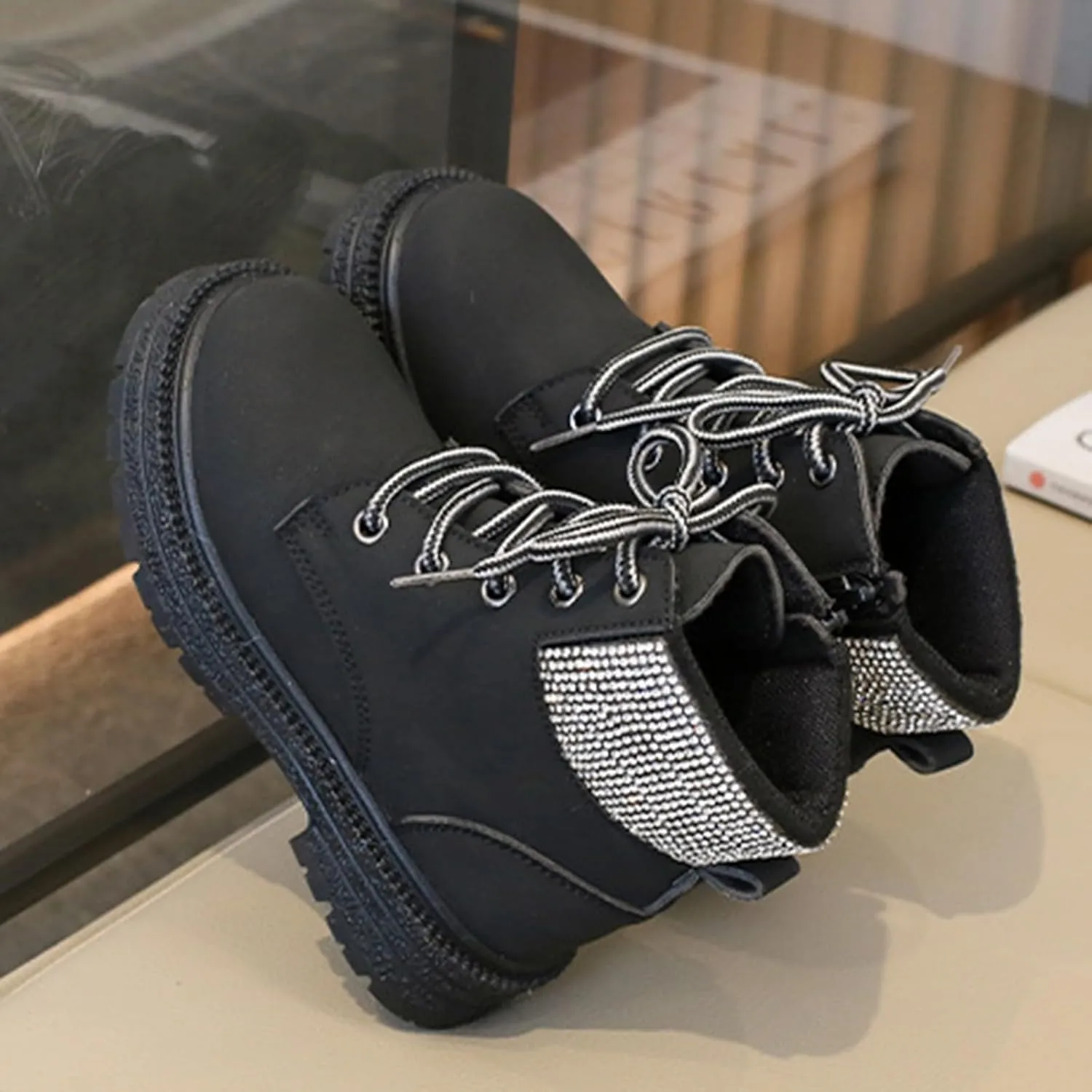 Yanzhenglip Girls' Anti Slip Boots for Middle and Large Children Fashionable Anti Slip Soft Soled Size 9 Toddler Shoes Girls Boots