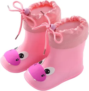 Yellow Rain Boots Toddler Kids Rain Boots Boys Girls Cartoo Animals Waterproo Non Slip Rubber Girls Rainboots