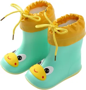 Yellow Rain Boots Toddler Kids Rain Boots Boys Girls Cartoo Animals Waterproo Non Slip Rubber Girls Rainboots