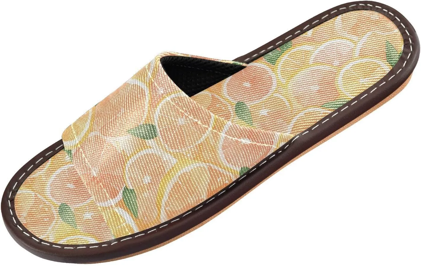 Yuiboo Art Grapefruit Men Women's Shower House Slippers Summer Dorm Home Slides for Bedroom Indoor Indoor