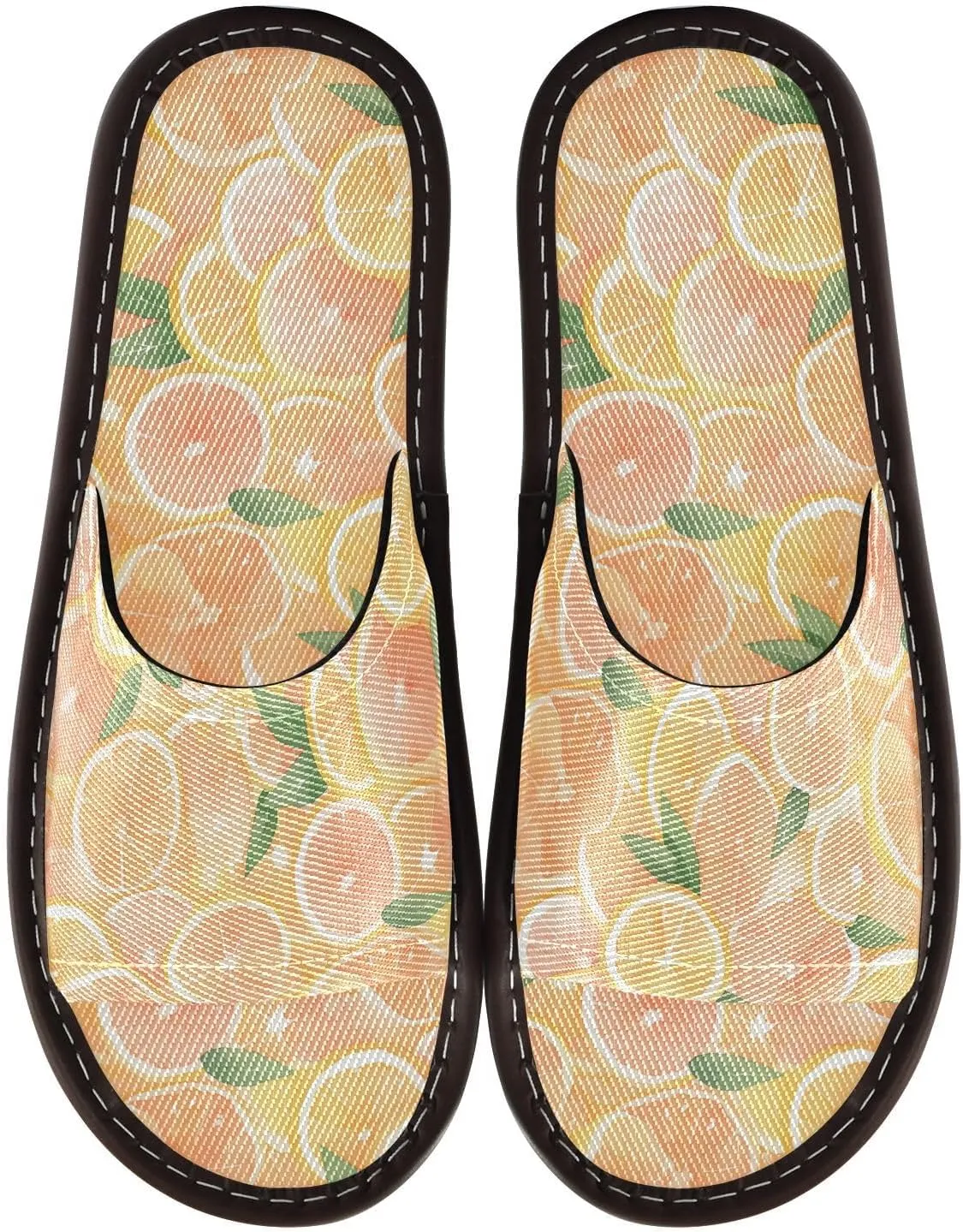 Yuiboo Art Grapefruit Men Women's Shower House Slippers Summer Dorm Home Slides for Bedroom Indoor Indoor