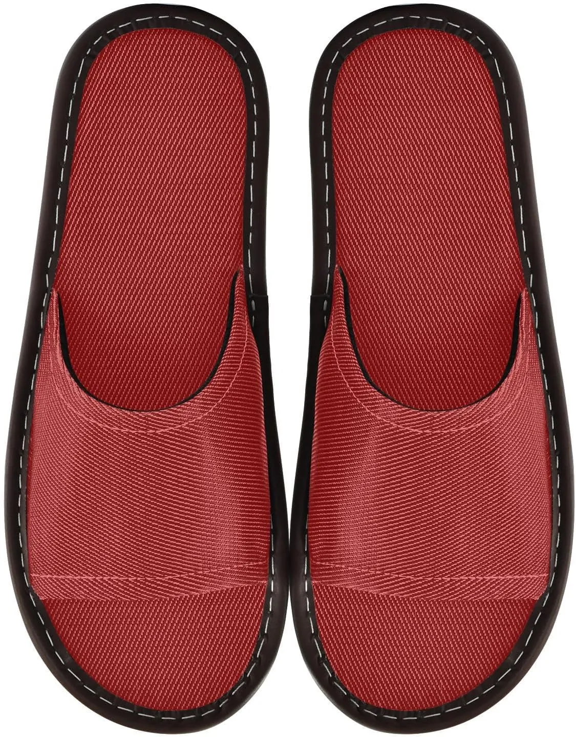 Yuiboo Dark Red Men Women's Fashion Slippers Washable Anti-slip Sandals for Indoor Beach Indoor
