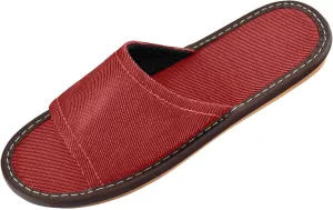 Yuiboo Dark Red Men Women's Fashion Slippers Washable Anti-slip Sandals for Indoor Beach Indoor
