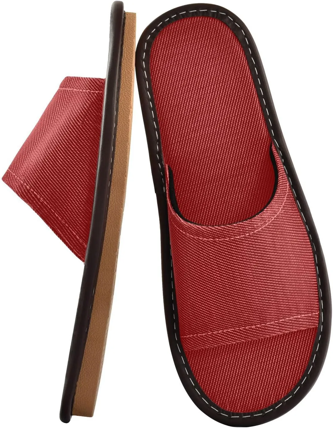 Yuiboo Dark Red Men Women's Fashion Slippers Washable Anti-slip Sandals for Indoor Beach Indoor