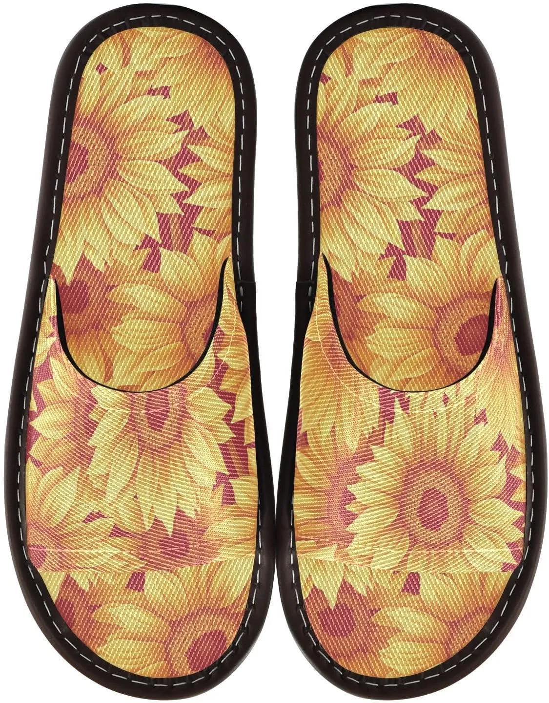 Yuiboo Glowing Sunflowers Men Women Shower House Slippers Summer Dorm Home Slides for Indoor Travel Indoor