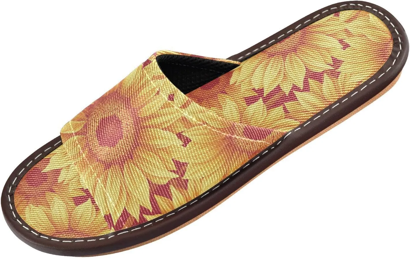 Yuiboo Glowing Sunflowers Men Women Shower House Slippers Summer Dorm Home Slides for Indoor Travel Indoor