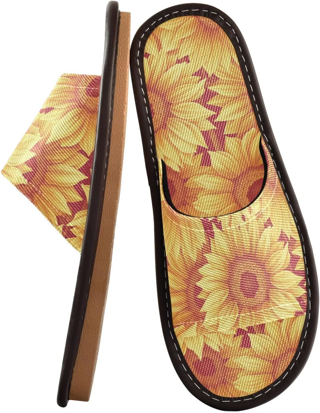 Yuiboo Glowing Sunflowers Men Women Shower House Slippers Summer Dorm Home Slides for Indoor Travel Indoor