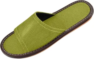 Yuiboo Olive Green Men Women's Shower Slippers Reusable Slides Sandals for Hotel Indoor Indoor