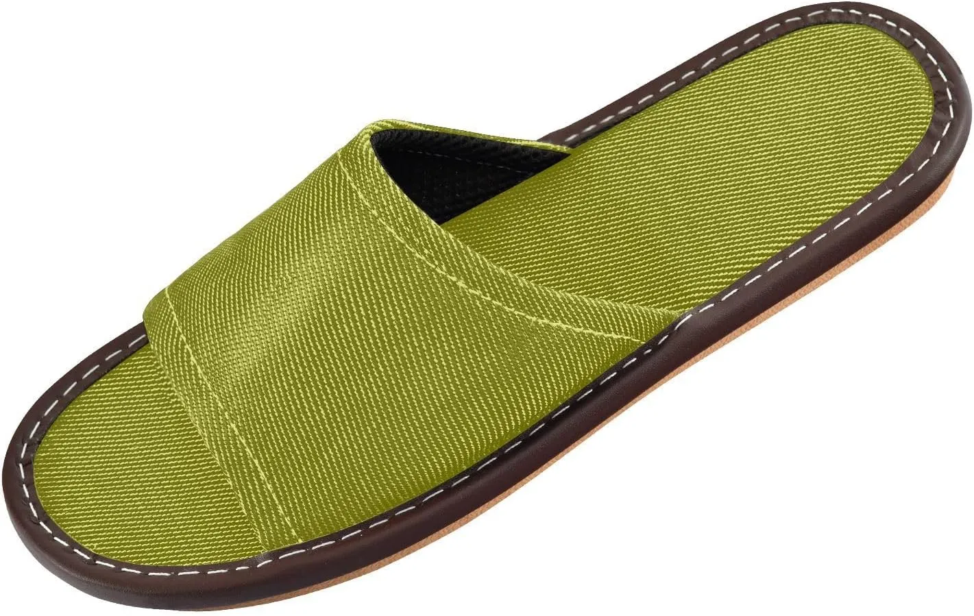 Yuiboo Olive Green Men Women's Shower Slippers Reusable Slides Sandals for Hotel Indoor Indoor