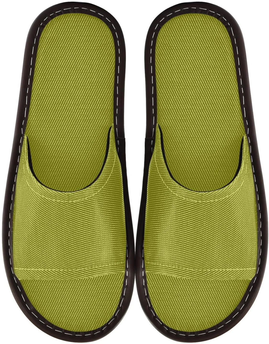 Yuiboo Olive Green Men Women's Shower Slippers Reusable Slides Sandals for Hotel Indoor Indoor