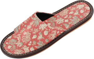 Yuiboo Unique Coral Red Mens Spa Slippers Portable Beach Sandals for Beach Indoor Indoor