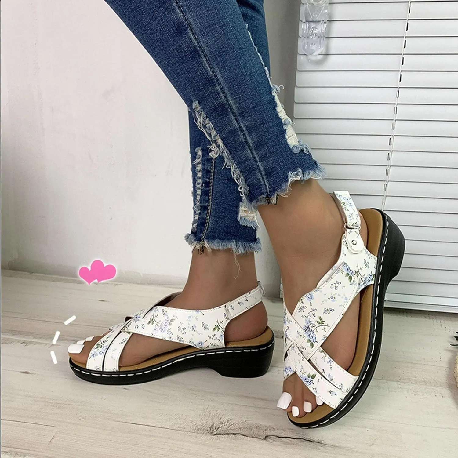 ZSpzx Orthopedic Sandals for Women,2025 Arch Support Wedge Flip Flops Slide Open Toe Crisscross Straps Slip On Dressy Summer Comfortable Slides Memory Foam Walking Beach Shoes